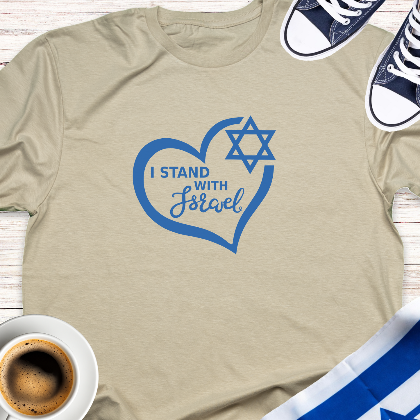 I Stand With Israel Heart T-shirt