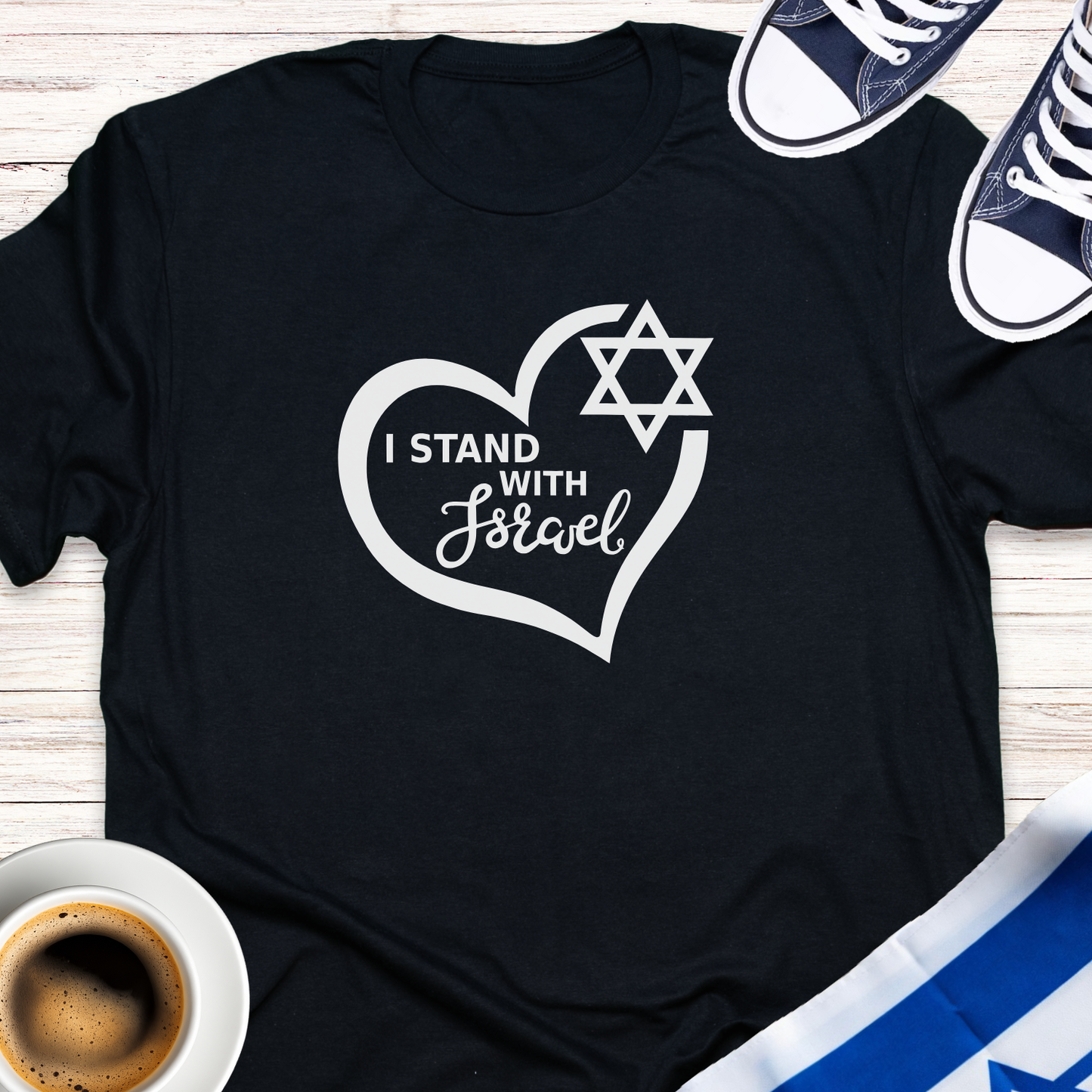 I Stand With Israel Heart T-shirt