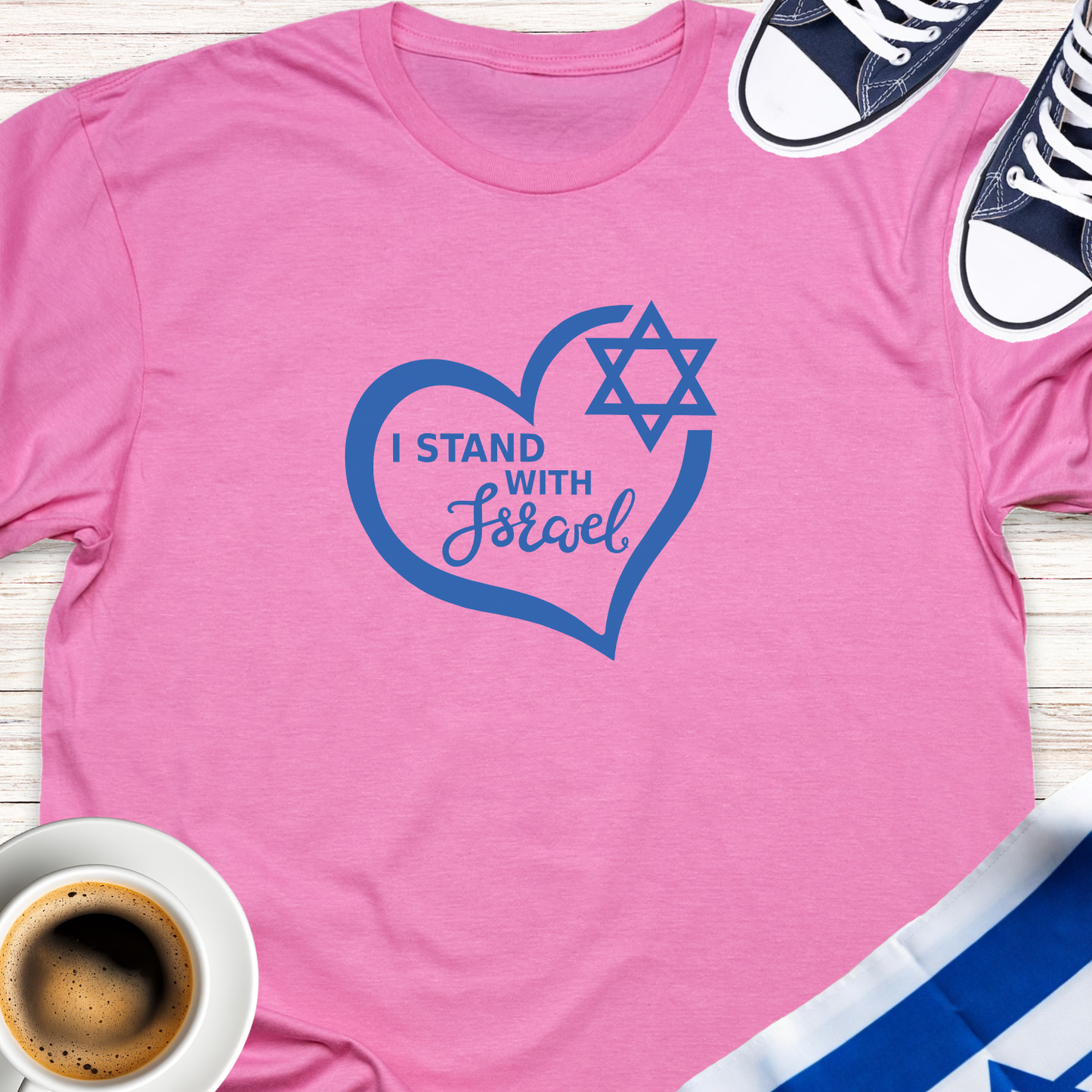 I Stand With Israel Heart T-shirt