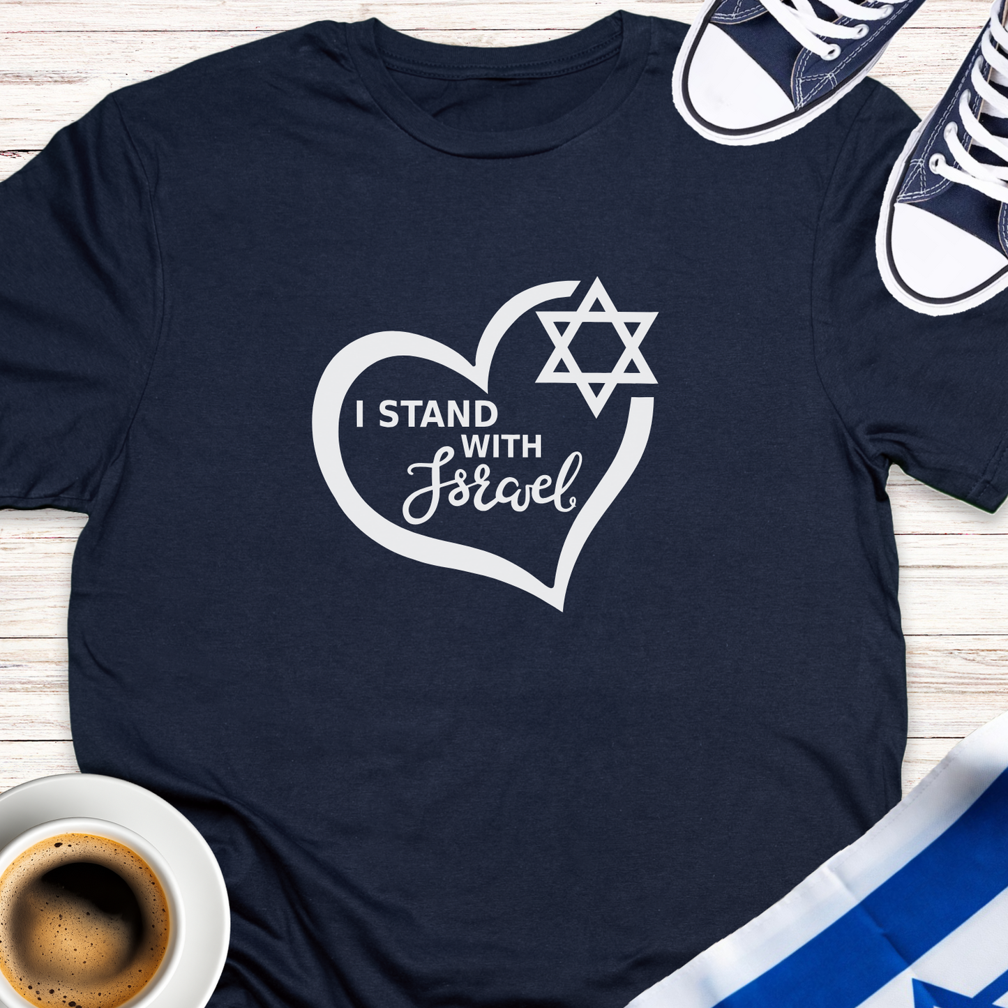 I Stand With Israel Heart T-shirt
