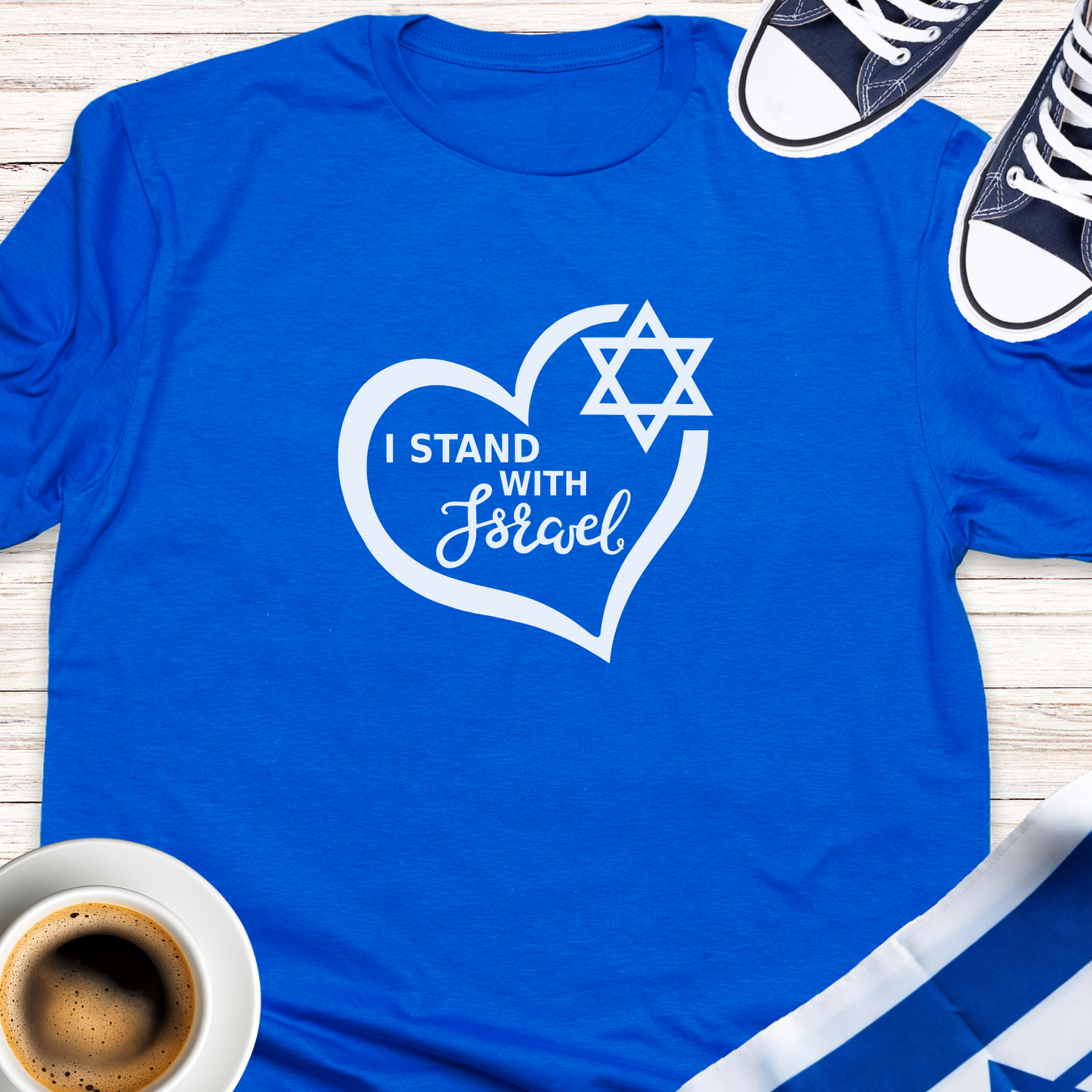 I Stand With Israel Heart T-shirt