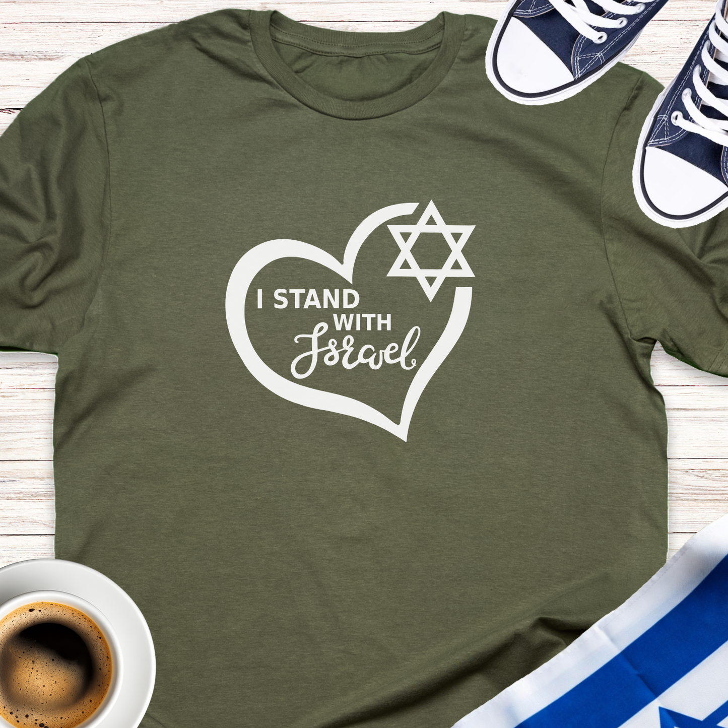 I Stand With Israel Heart T-shirt