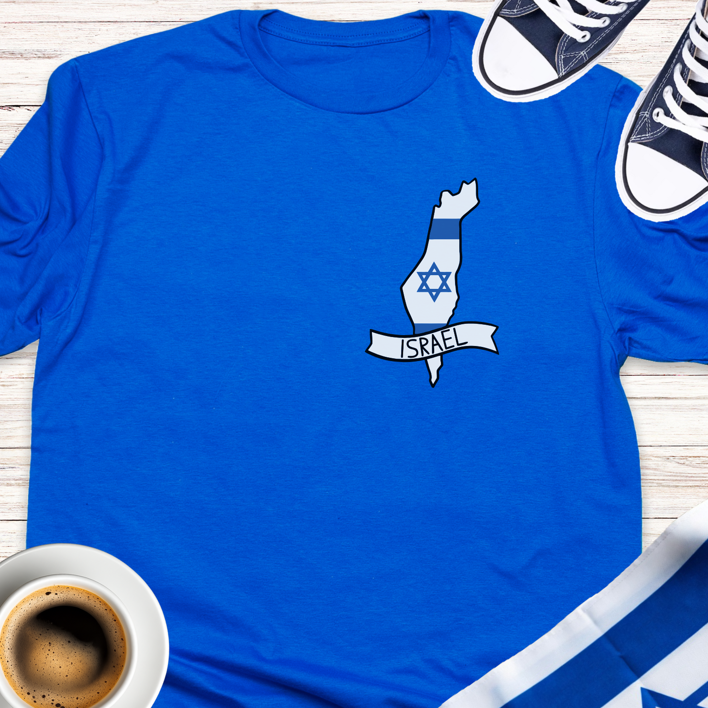 Israel Map With Banner T-shirt